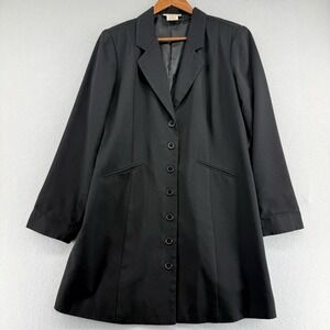 Monterey Bay Jacket Blazer Coat Womens 10 Black VTG Lightweight Classic